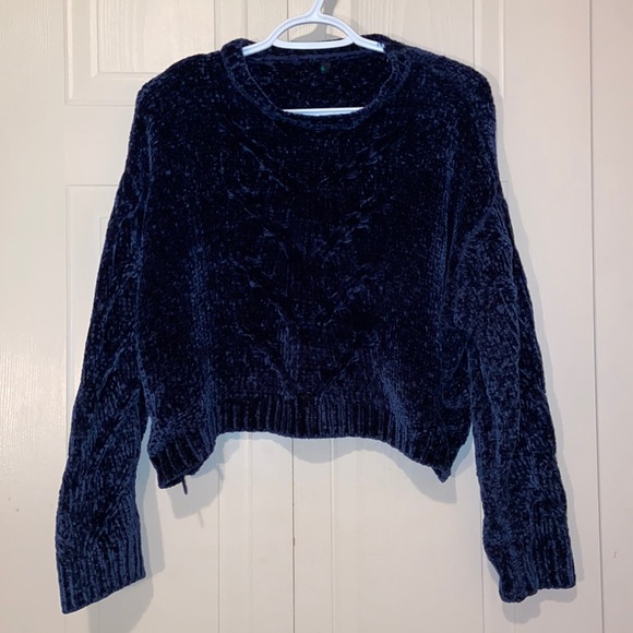 Royal Blue Velvet Sweatshirt - Picture 5 of 10